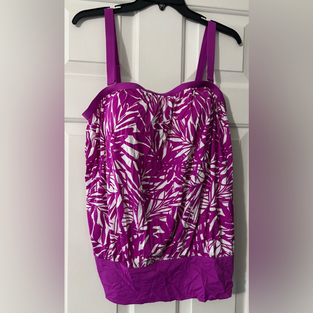 Swimsuits for All- banded tankini w/adjustable straps, size 18